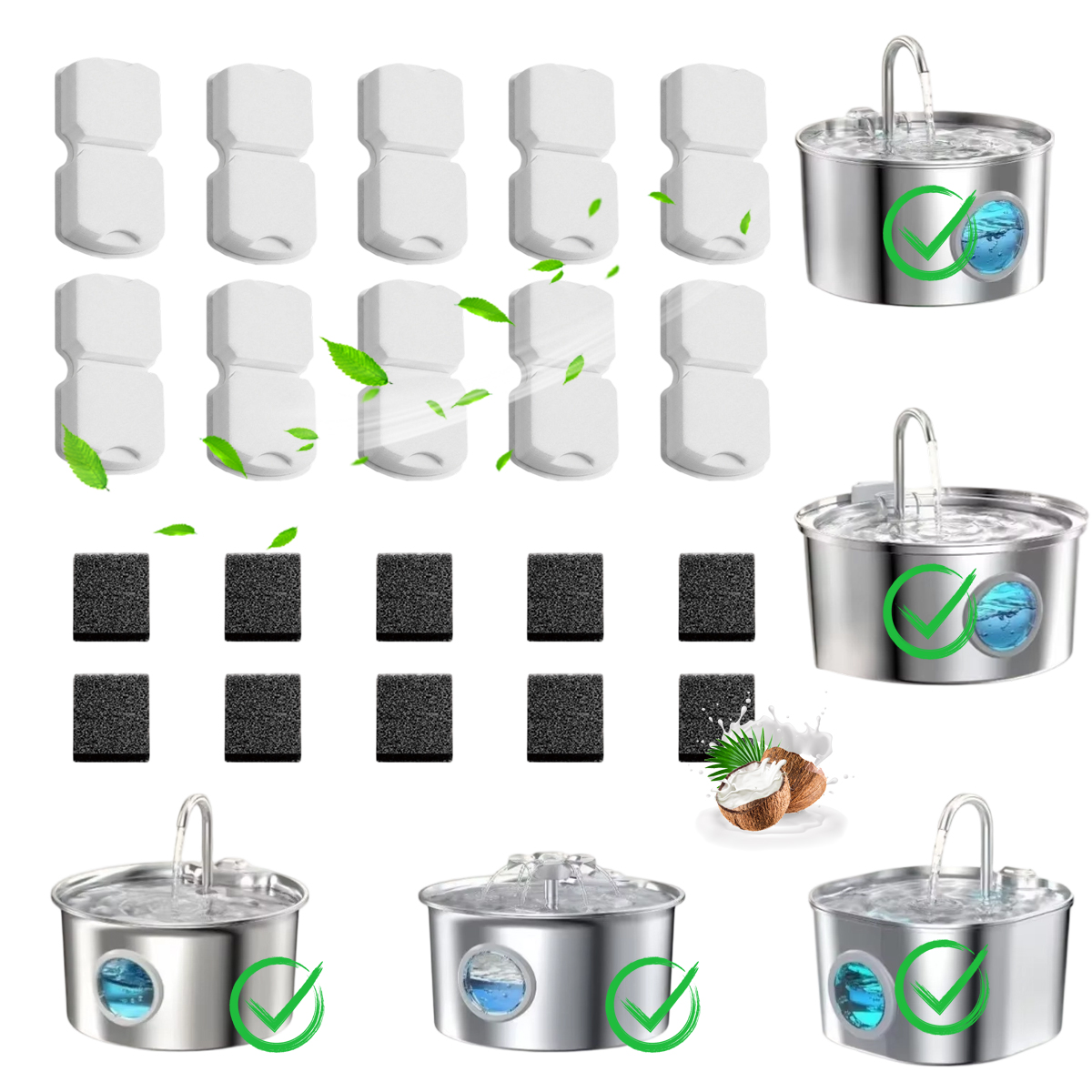 Pet Fountain Filter Replacement - 10PCS / 20PCS Replacement Filters &