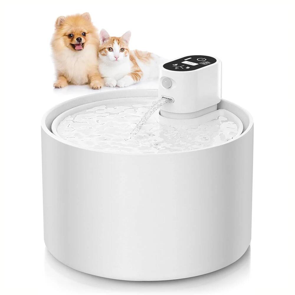 Wireless Pet Water Fountain Battery - Automatic Ceramic Cat Fountain 2.3L Wireless