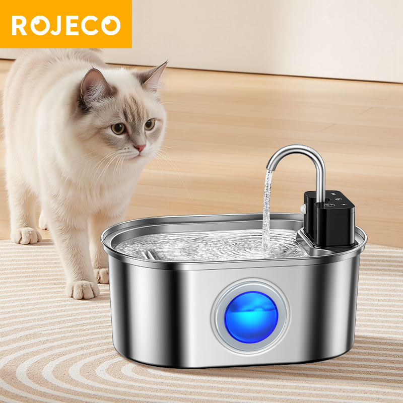Smart Pet Water Fountain Wifi - ROJECO Stainless Steel Cat Water Fountain