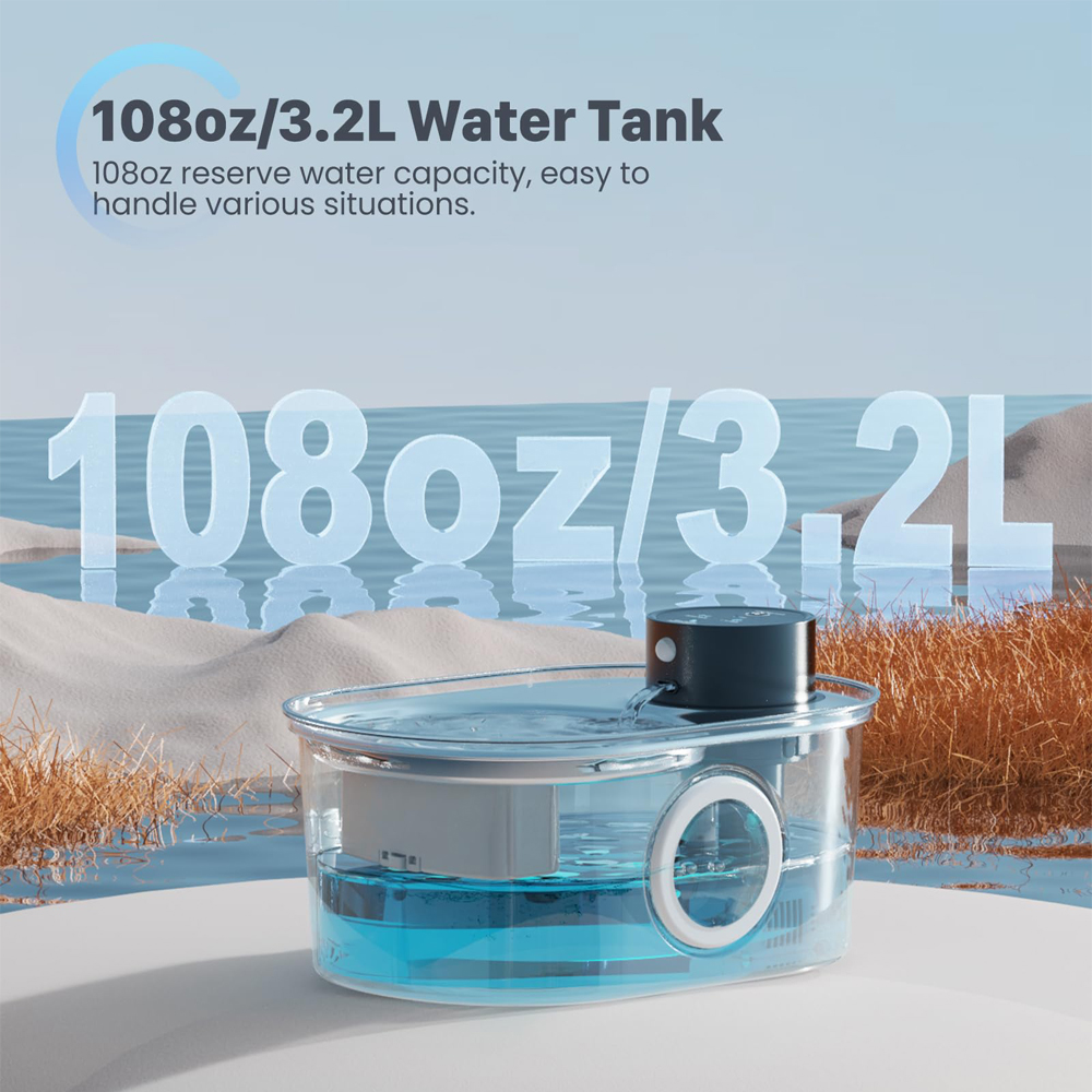 108oz/3.2L Stainless Steel Wir - Wireless Pet Water Fountain Battery review and price