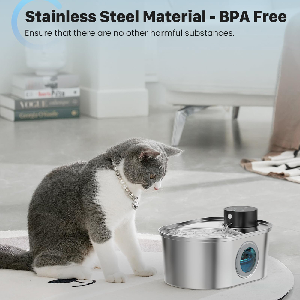 108oz/3.2L Stainless Steel Wir - Wireless Pet Water Fountain Battery review and price