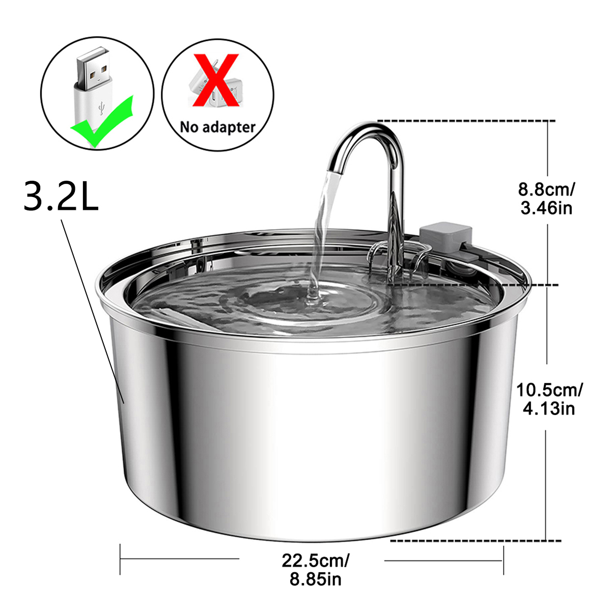 Automatic Cat Water Fountain,I - Pet Water Fountain Stainless Steel review and price