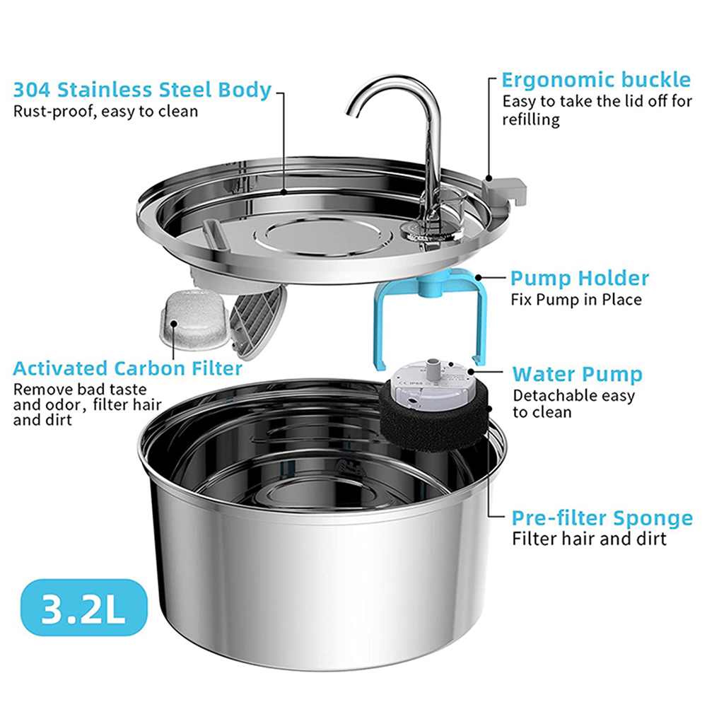 Automatic Cat Water Fountain,I - Pet Water Fountain Stainless Steel review and price