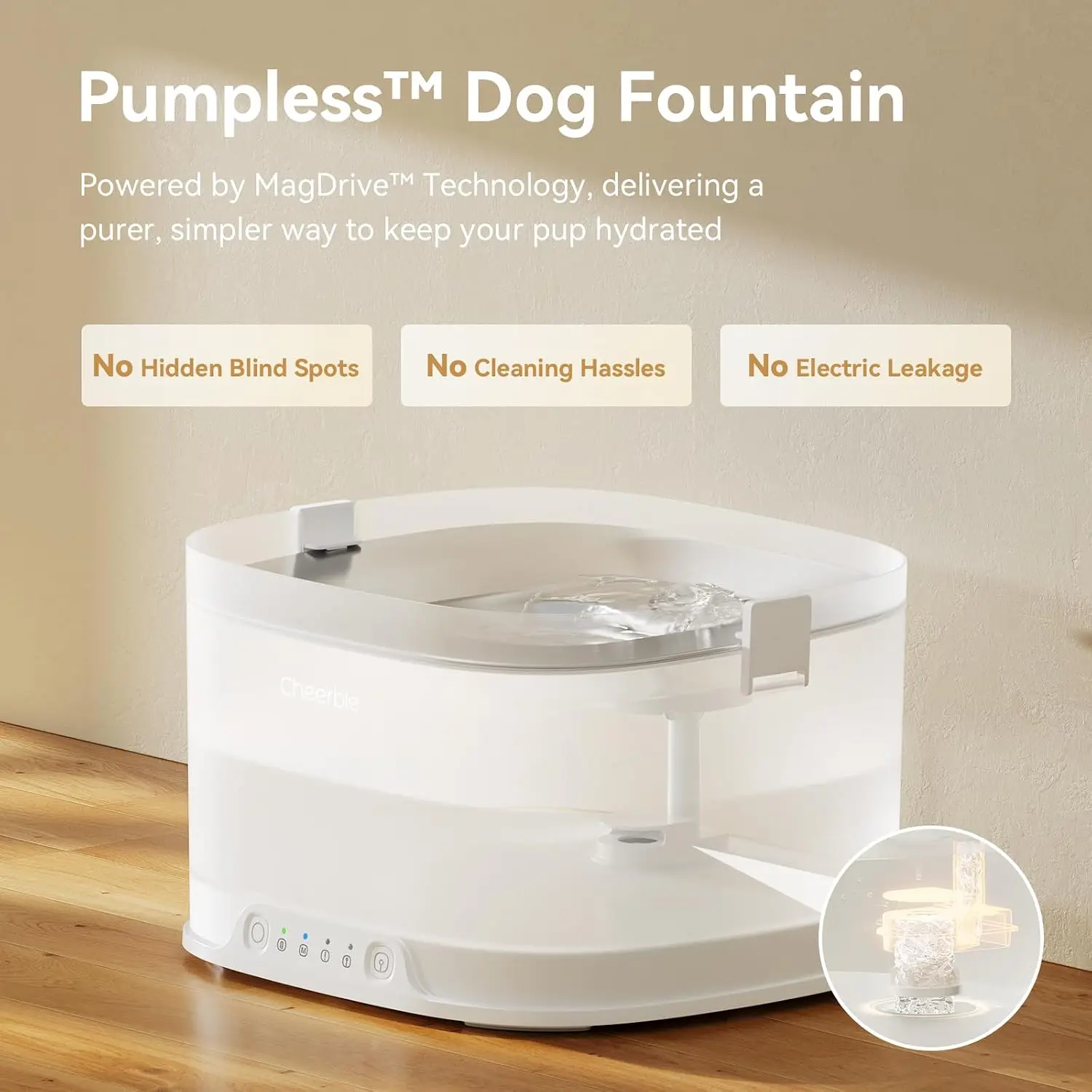 Pumpless Dog Water Elfin Fount - Wireless Pet Water Fountain Battery review and price