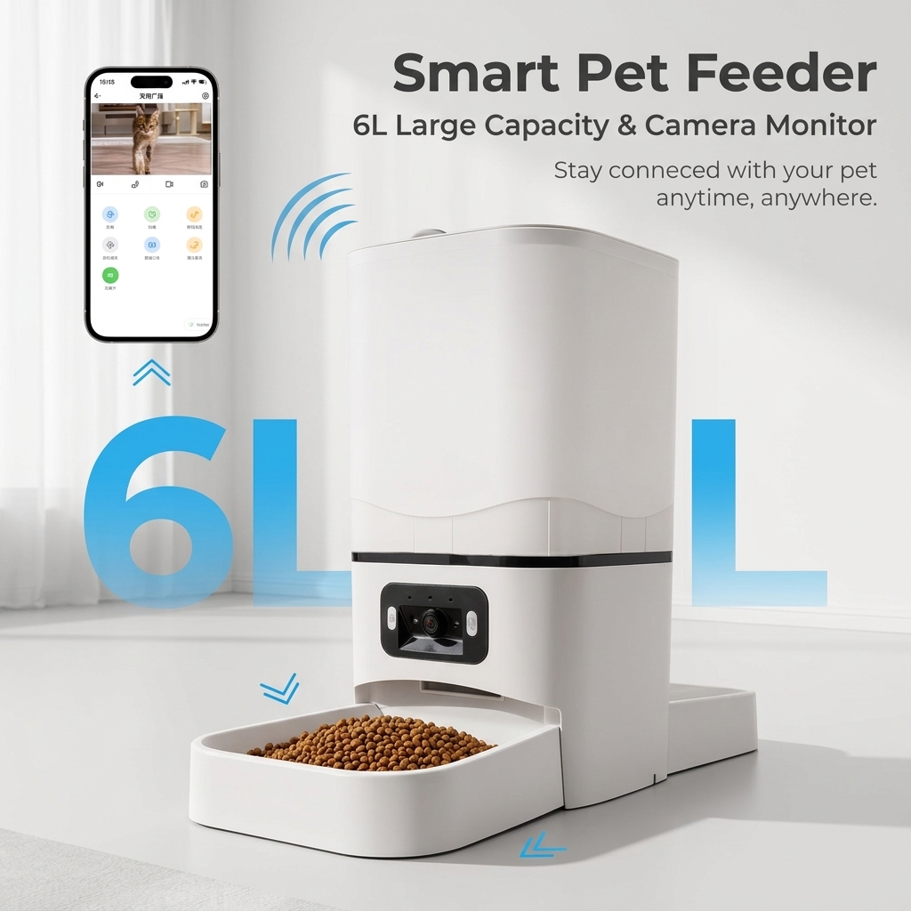 6L Double Meal Camera APP Auto - Automatic Cat Feeder 6L Timed review and price