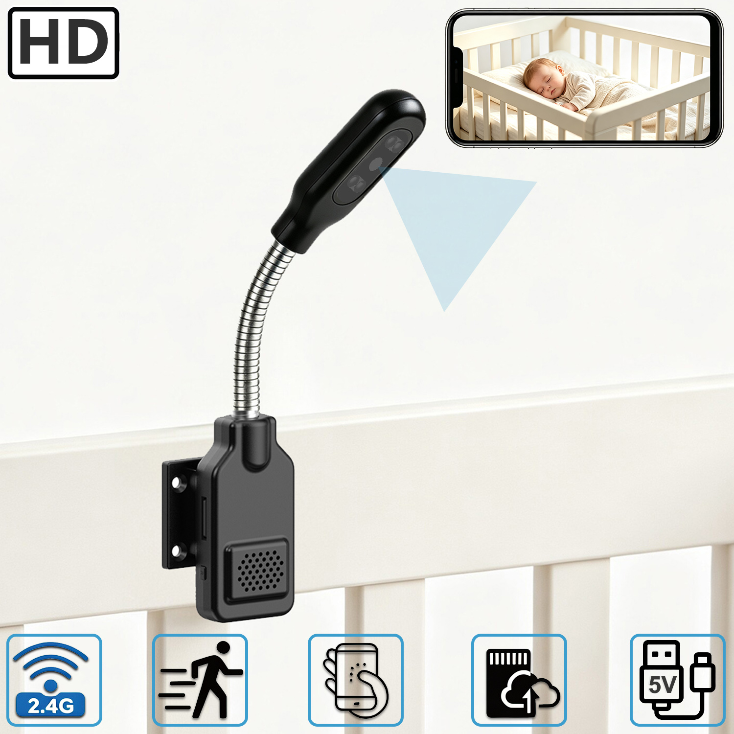 Flexible Gooseneck Baby Pet Mo - Smart Pet Feeder Camera Wifi review and price