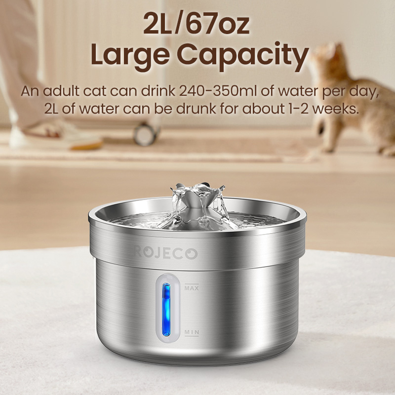 ROJECO Stainless Steel Cat Wat - Smart Pet Water Fountain Wifi review and price