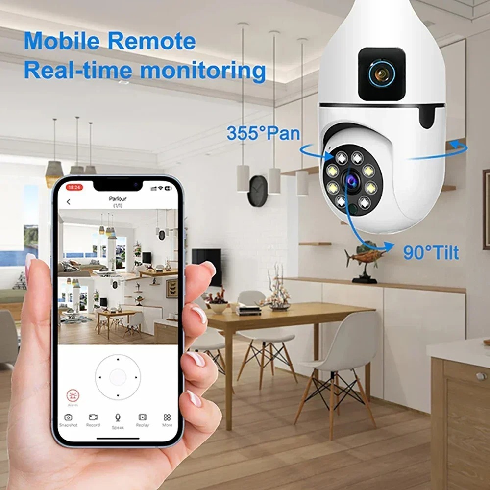 WiFi IP Camera E27 Bulb Cam 8M - Smart Pet Feeder Camera Wifi review and price