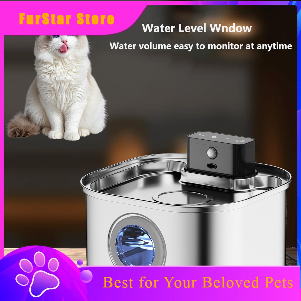 FurStar3.2L Stainless Steel Au - Wireless Pet Water Fountain Battery review and price