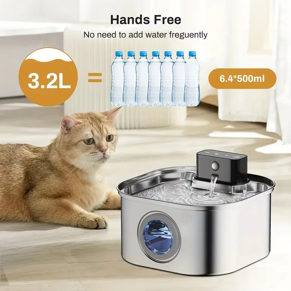 FurStar3.2L Stainless Steel Au - Wireless Pet Water Fountain Battery review and price