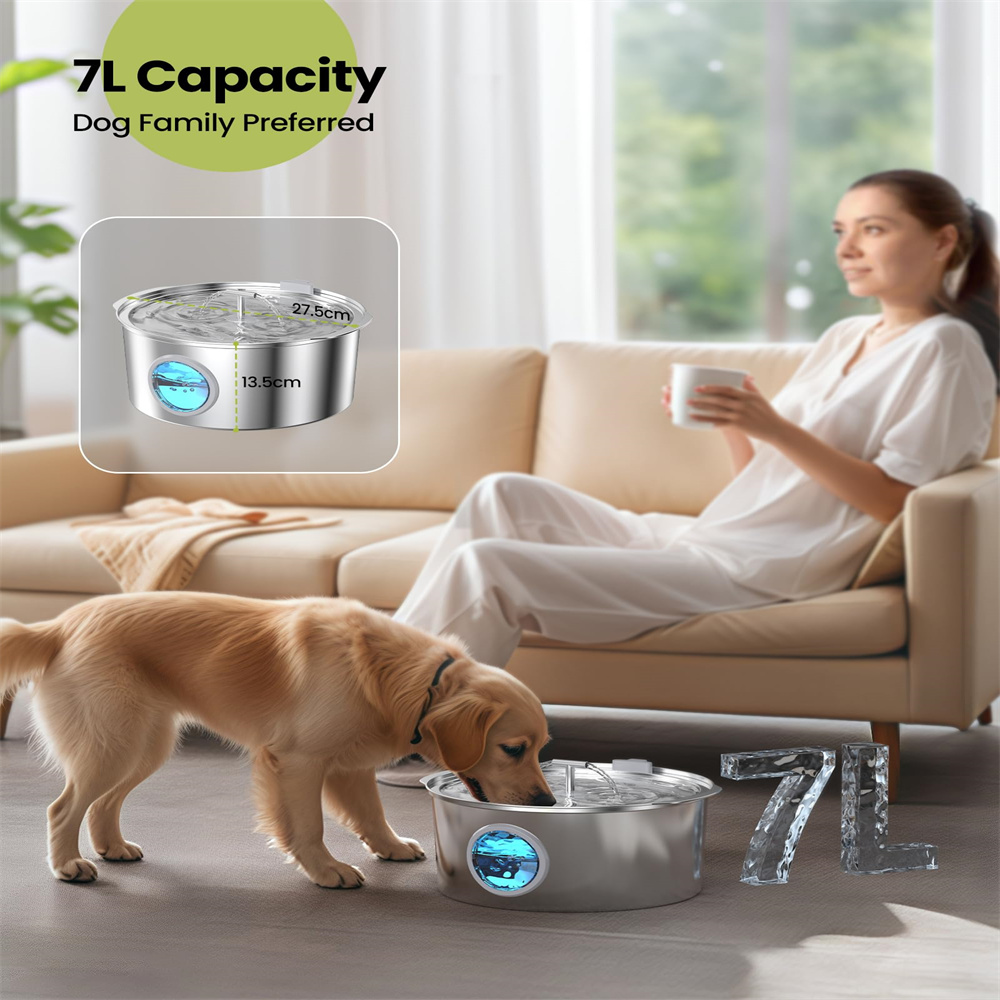 7L Large Capacity Stainless st - Dog Water Fountain Large review and price