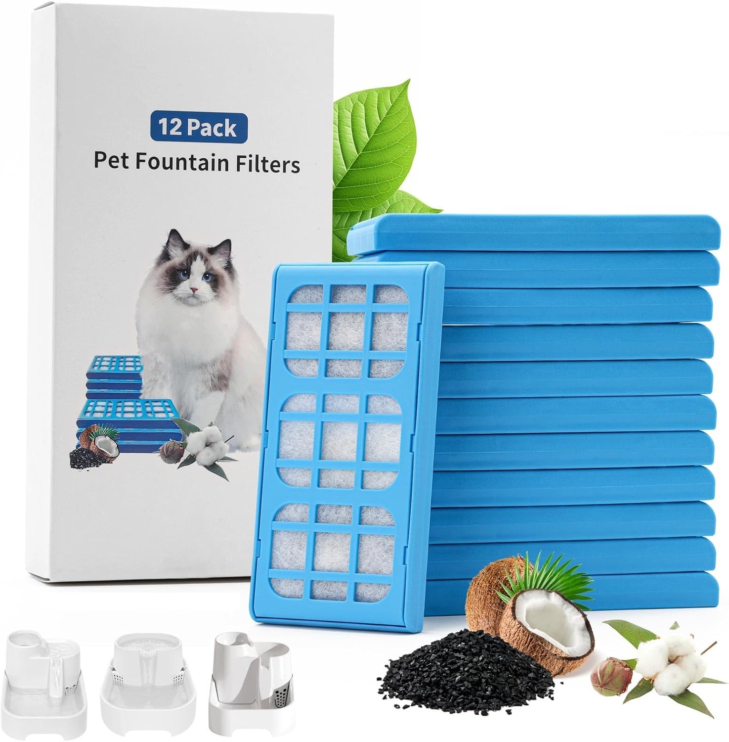 12-Packs Filter Cartridges Rep - Pet Water Fountain Pump Replacement review and price
