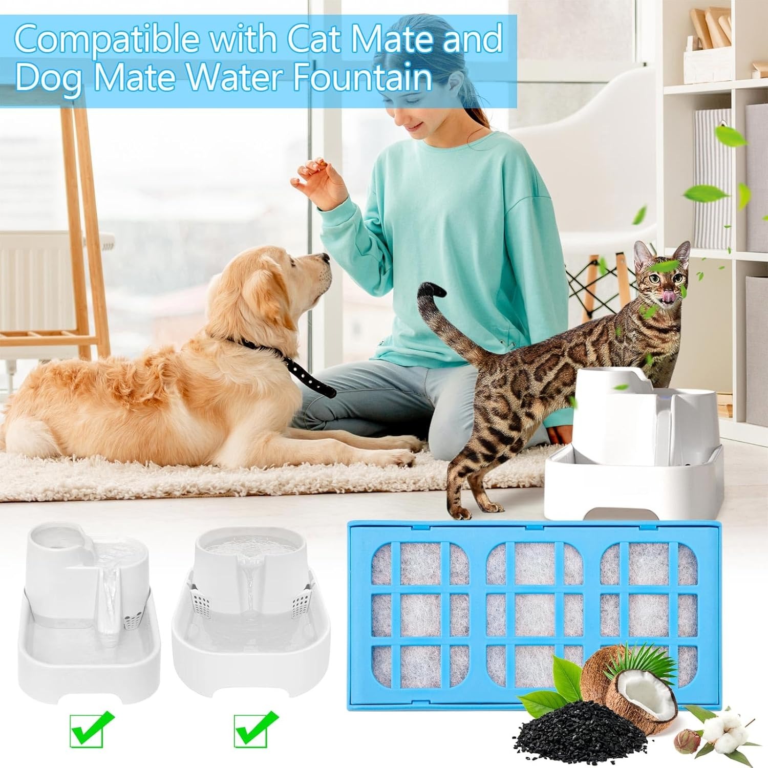 12-Packs Filter Cartridges Rep - Pet Water Fountain Pump Replacement review and price