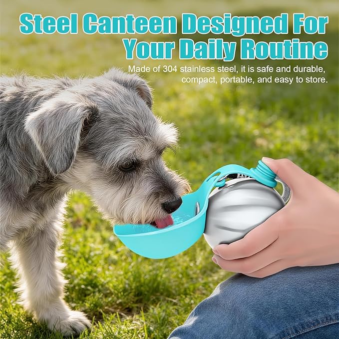 285ml Portable Dog Water Bottl - Pet Water Fountain Stainless Steel review and price