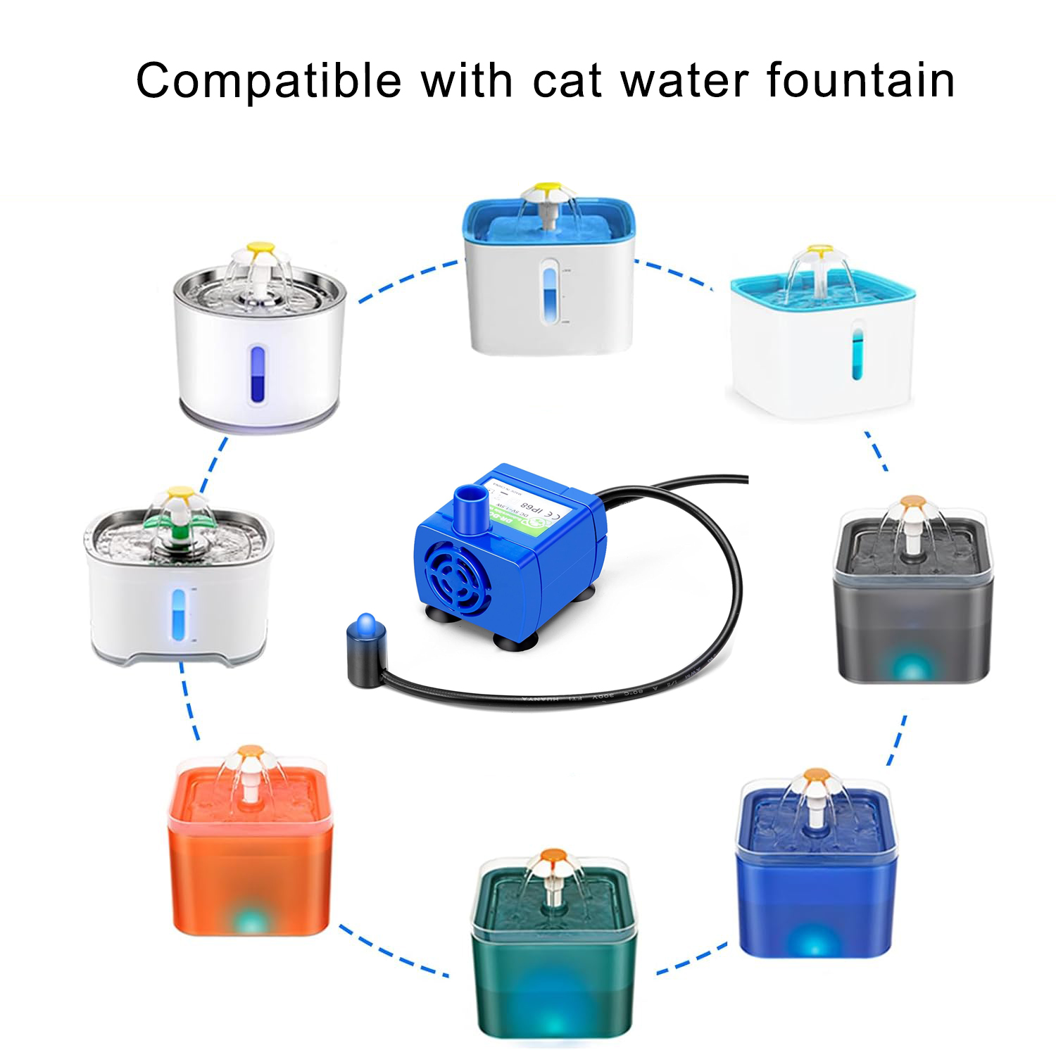 Cat Water Fountain LED Light P - Pet Water Fountain Pump Replacement review and price