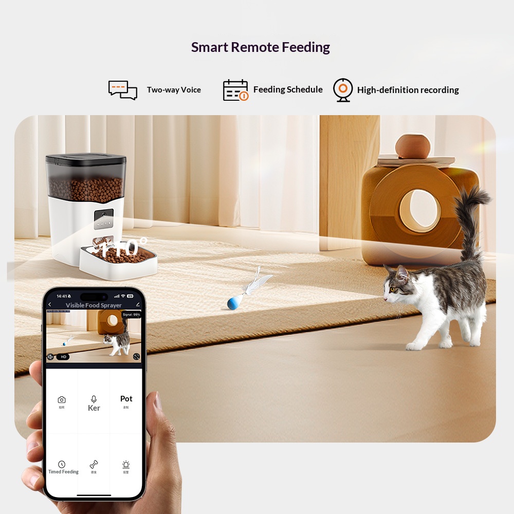 Automatic Smart Plastic Waterp - Pet Feeder App Control Portion review and price
