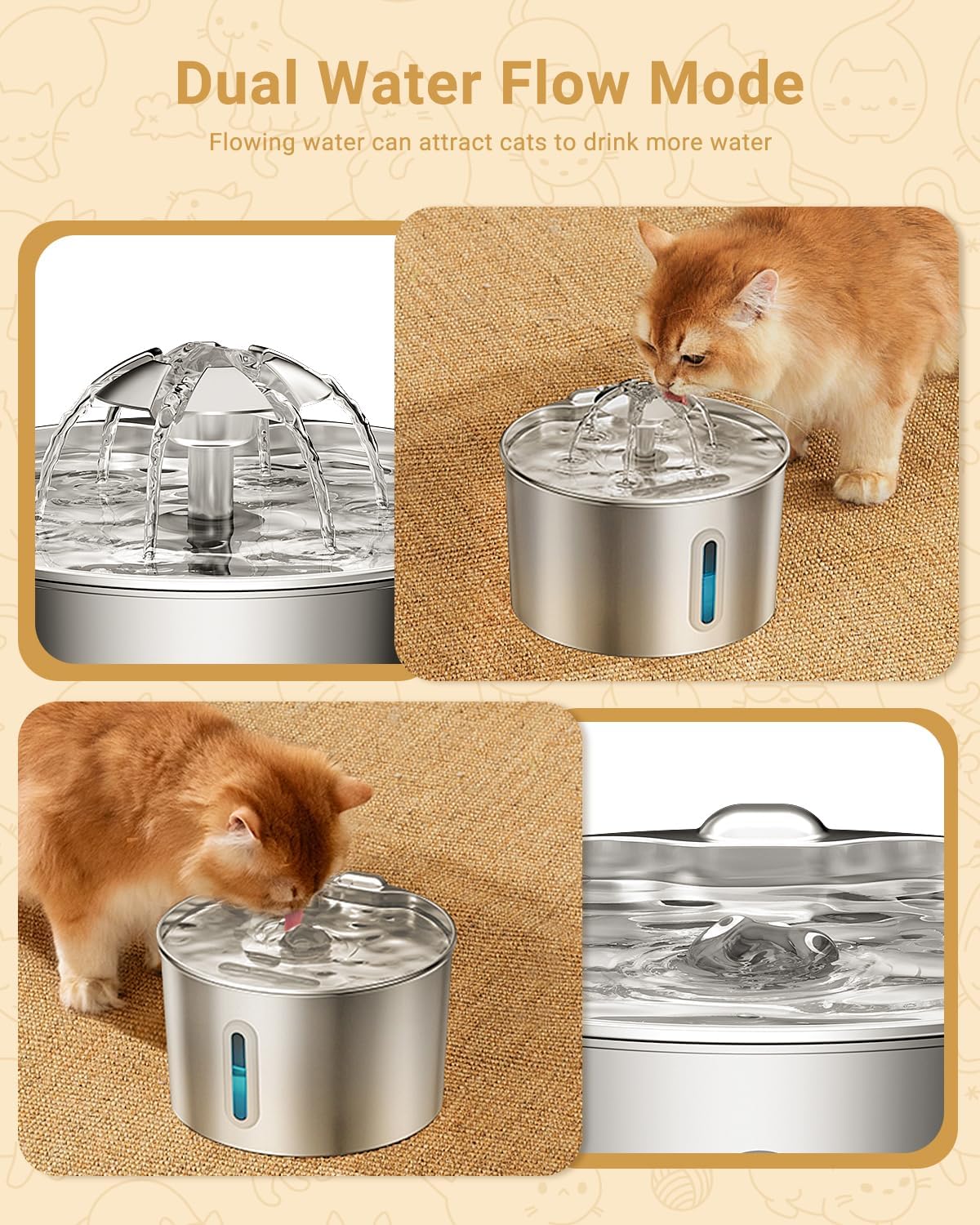 ZYFeeder 2.2L Stainless Steel  - Smart Pet Water Fountain Wifi review and price