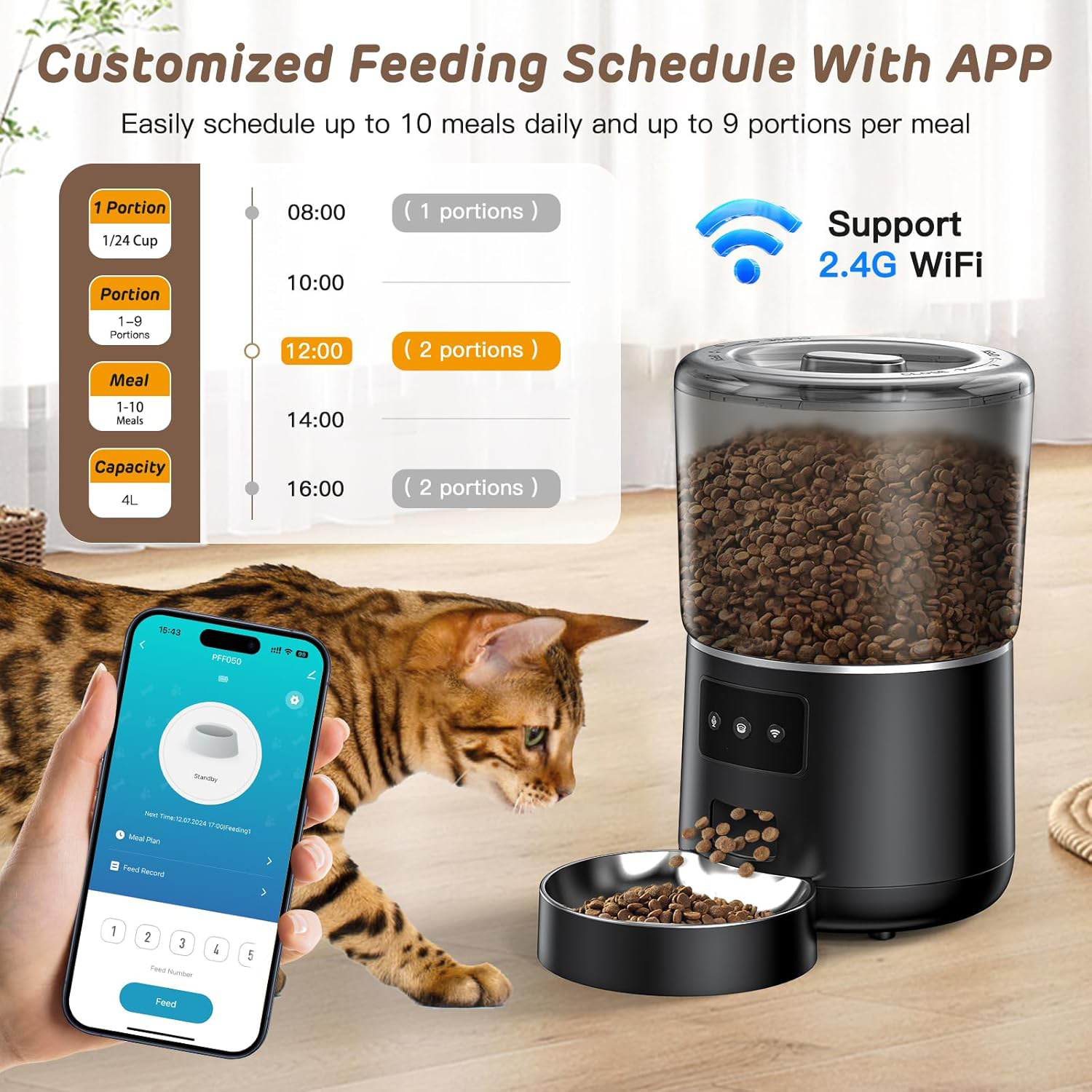 4L WiFi Smart Automatic Pet Fe - Pet Feeder App Control Portion review and price