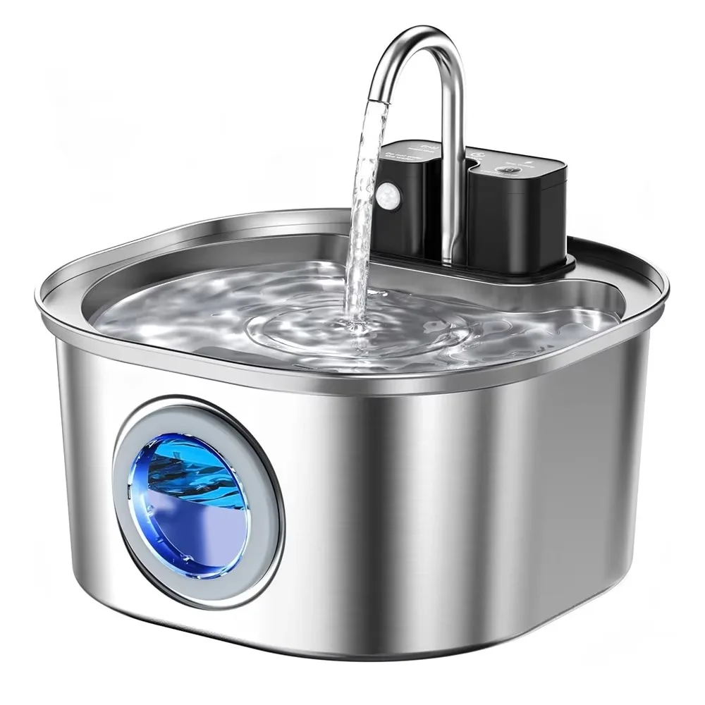 3L Stainless Steel Wireless Re - Wireless Pet Water Fountain Battery review and price
