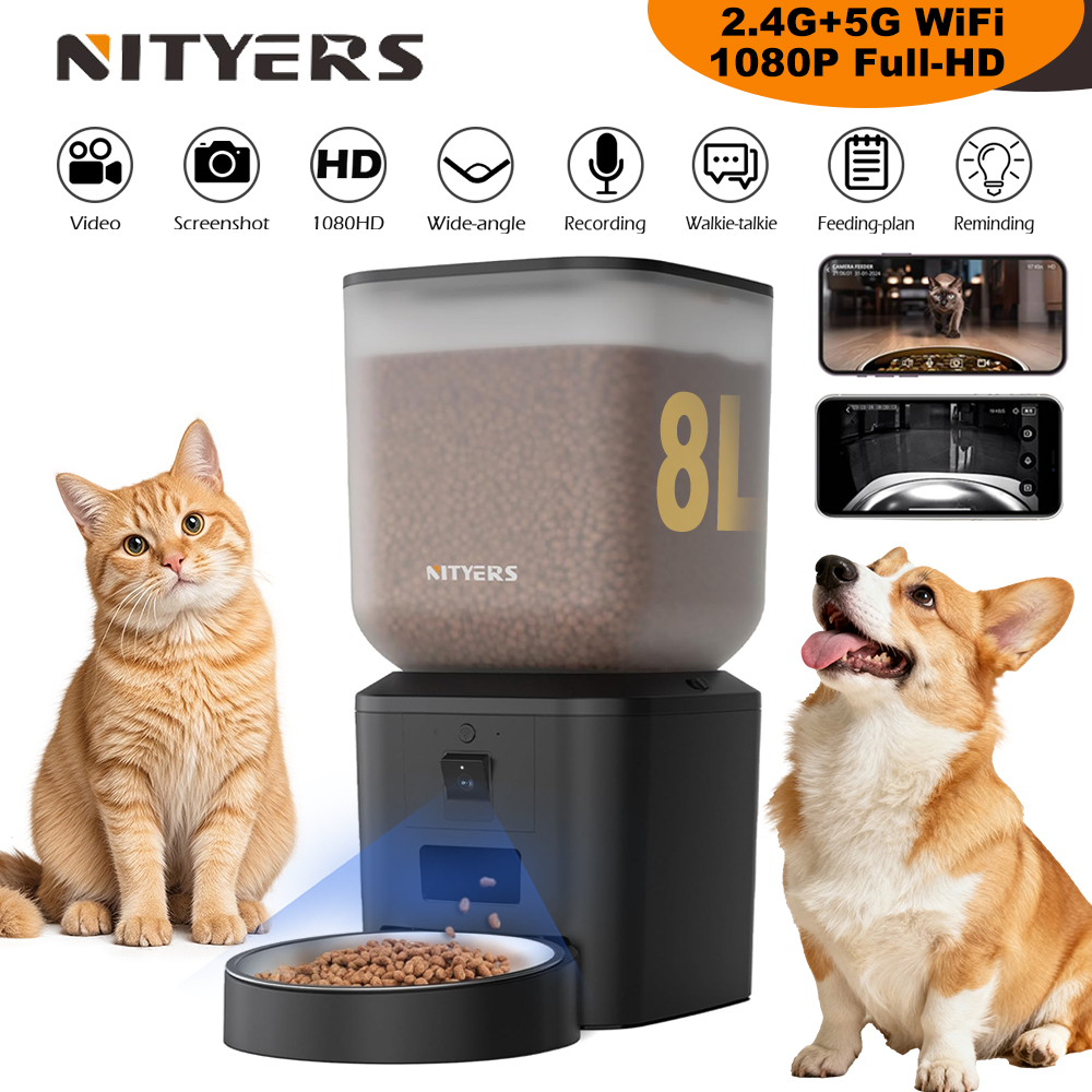 Nityers 8L Automatic Cat Feede - Smart Pet Feeder Camera Wifi review and price