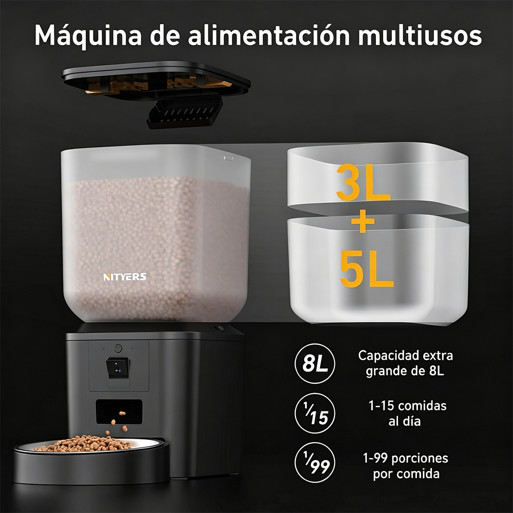 Nityers 8L Automatic Cat Feede - Smart Pet Feeder Camera Wifi review and price